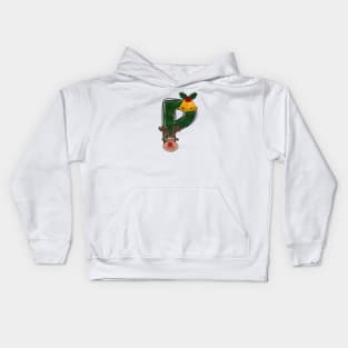 Letter P - Christmas Letter Kids Hoodie